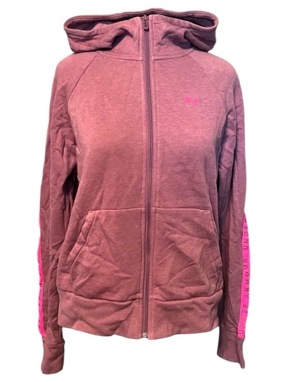 Under Armour Women's Zip Hoodie Jacket - Mauve Pink Medium